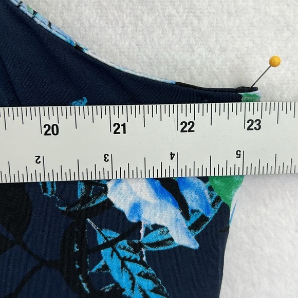 Lane Bryant Maxi Dress Sz 22-24 Black & Aqua Floral Crochet Back Detail EUC - Picture 8 of 8